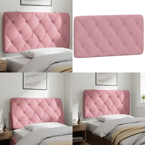 Cabecero de cama acolchado terciopelo rosa 100 cm - Terciopelo rosa - Cabecero acolchado