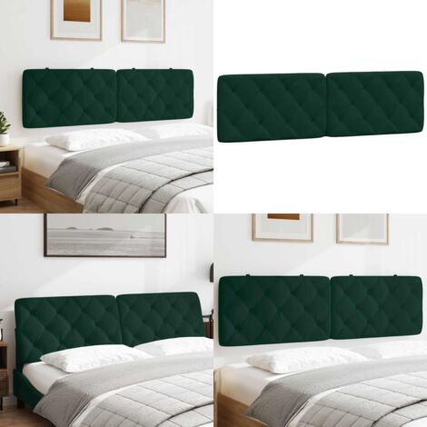 Cabecero de cama acolchado terciopelo verde oscuro 180 cm - Cabecero acolchado - Terciopelo