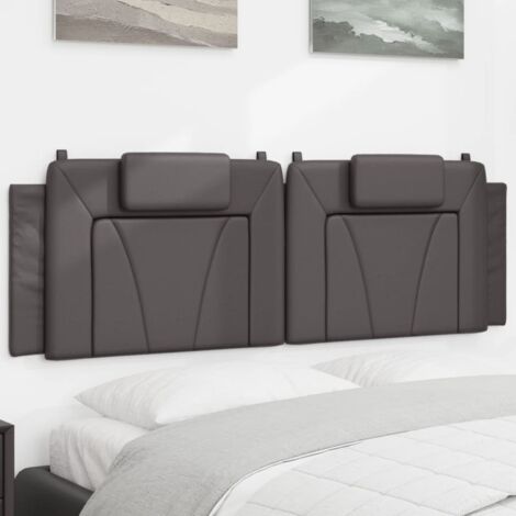 Cabecero de cama acolchado Viana cuero sintético gris 160 cm vidaXL