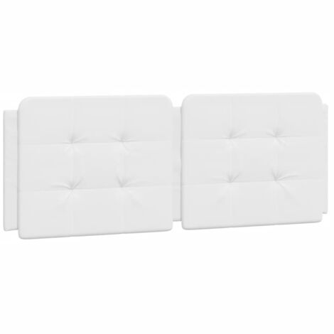 Cabecero de cama acolchado Zadar cuero sintético blanco 140 cm vidaXL