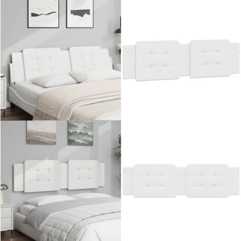 Cabecero de cama acolchado Zadar cuero sintético blanco 180 cm - Cuero sintético - Cabecero acolchado
