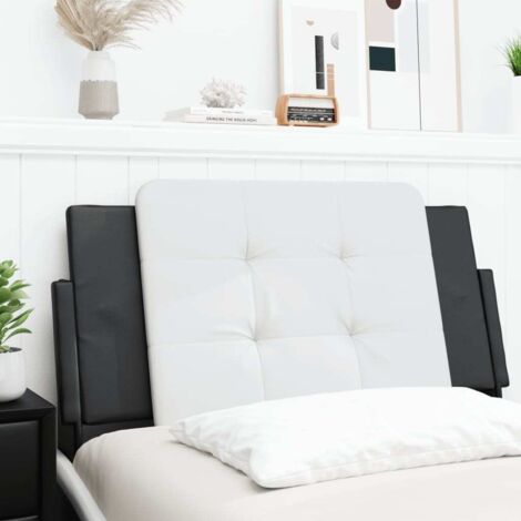 Cabecero de cama acolchado Zadar cuero sintético blanco negro 100 cm vidaXL