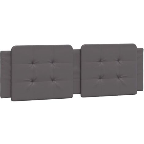 Cabecero de cama acolchado Zadar cuero sintético gris 160 cm vidaXL