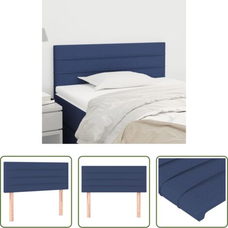 Cabecero de cama ajustable -  Cabecero de tela azul 100x5x78/88 cm