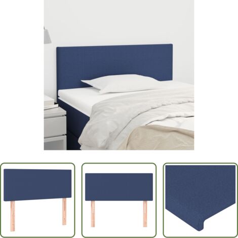 Cabecero de cama ajustable -  Cabecero de tela azul 100x5x78/88 cm