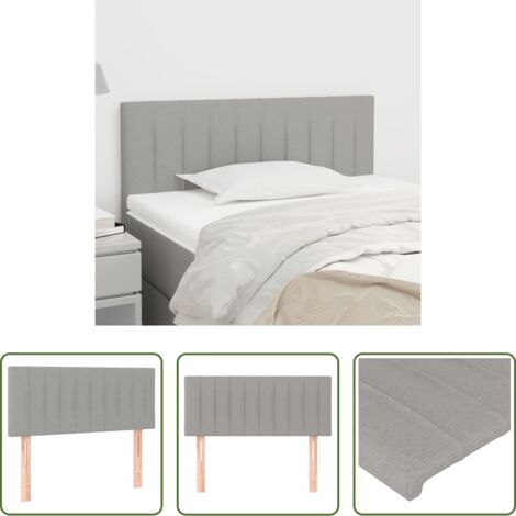 Cabecero de cama ajustable -  Cabecero de tela gris claro 90x5x78/88 cm