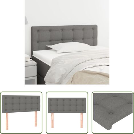 Cabecero de cama ajustable -  Cabecero de tela gris oscuro 90x5x78/88 cm