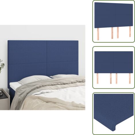 Cabecero de cama ajustable - vidaXL Cabecero de cama azul 144x5x118/128 cm Tela - Cabecero de cama para dormitorio