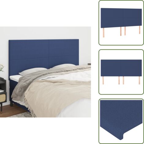 Cabecero de cama ajustable - vidaXL Cabecero de cama azul 180x5x118/128 cm Tela - Cabecero de cama de madera