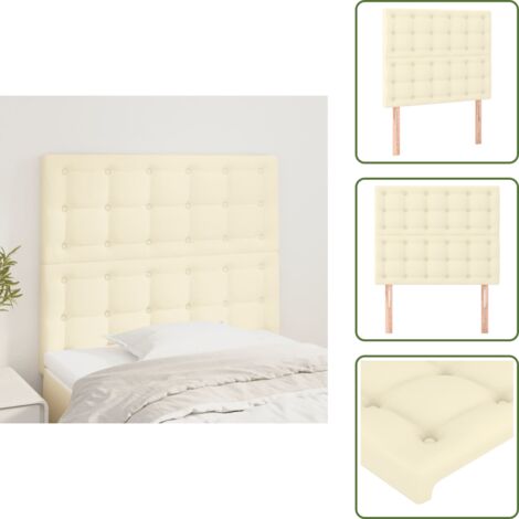 Cabecero de cama ajustable - vidaXL Cabecero de cama color crema 80x5x118/128 cm Piel sintética - Cabecero de cama con patas