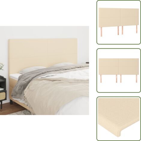 Cabecero de cama ajustable - vidaXL Cabecero de cama de tela color crema 200x5x118/128 cm - Cabecero de cama de tela