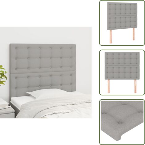 Cabecero de cama ajustable - vidaXL Cabecero de cama gris claro 90x5x118/128 cm Tela - Cabecero de cama de madera