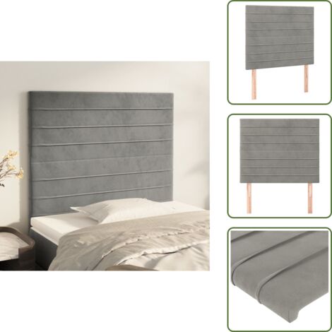 Cabecero de cama ajustable - vidaXL Cabecero de cama gris claro 90x5x118/128 cm Terciopelo - Cabecero de cama de madera