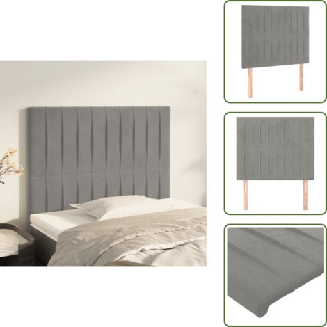 Cabecero de cama ajustable - vidaXL Cabecero de cama gris claro 90x5x118/128 cm Terciopelo - Cabecero de cama de madera