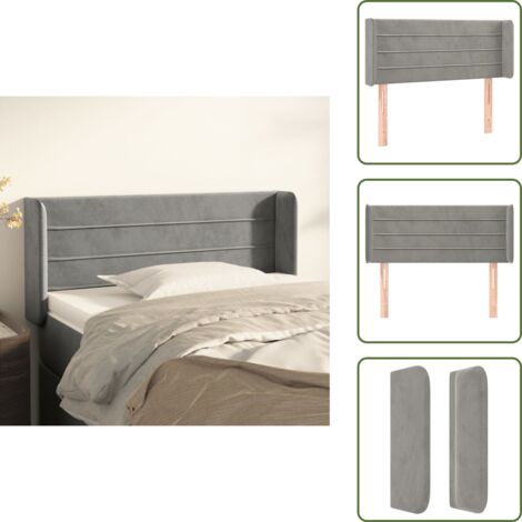 Cabecero de cama ajustable - vidaXL Cabecero de terciopelo gris claro 93x16x78/88 cm - Cabecero de cama terciopelo
