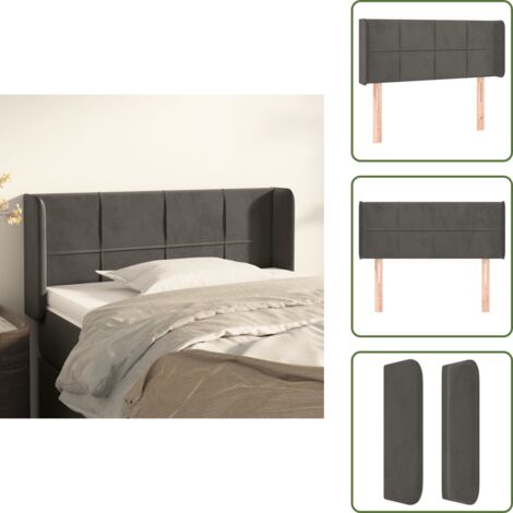 Cabecero de cama ajustable - vidaXL Cabecero de terciopelo gris oscuro 103x16x78/88 cm - Cabecero de cama terciopelo