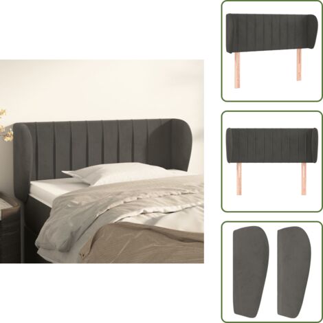 Cabecero de cama ajustable - vidaXL Cabecero de terciopelo gris oscuro 103x23x78/88 cm - Cabecero de cama terciopelo