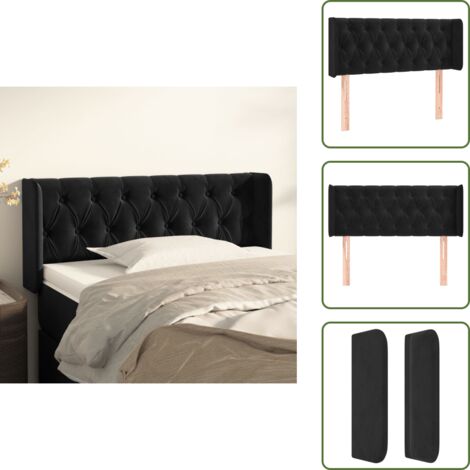 Cabecero de cama ajustable - vidaXL Cabecero de terciopelo negro 103x16x78/88 cm - Cabecero de cama terciopelo