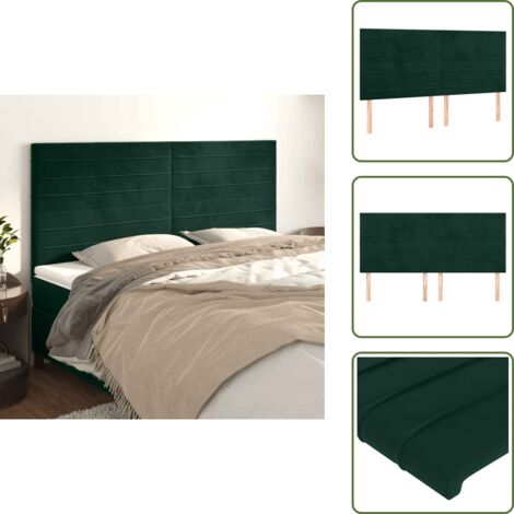 Cabecero de cama ajustable - vidaXL Cabecero Terciopelo Verde Oscuro 180x5x118/128 cm - Cabecero de cama de madera