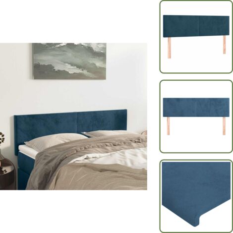 Cabecero de cama ajustable - vidaXL Cabeceros terciopelo azul oscuro 144x5x78/88 cm - Cabecero de cama de madera