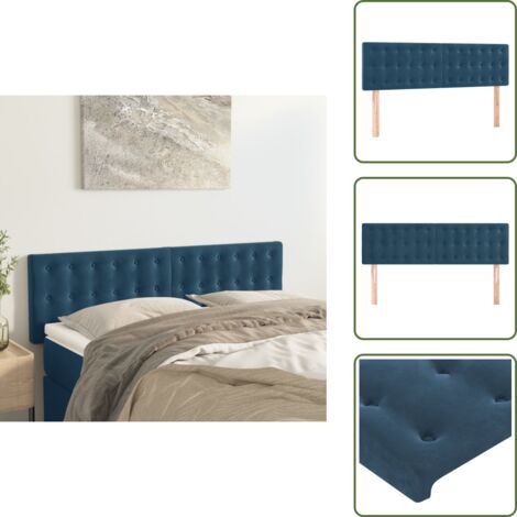 Cabecero de cama ajustable - vidaXL Cabeceros terciopelo azul oscuro 144x5x78/88 cm - Cabecero de cama de madera