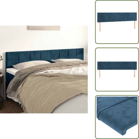Cabecero de cama ajustable - vidaXL Cabeceros terciopelo azul oscuro 160x5x78/88 cm - Cabecero de cama de madera