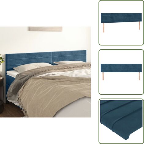 Cabecero de cama ajustable - vidaXL Cabeceros terciopelo azul oscuro 160x5x78/88 cm - Cabecero de cama de madera