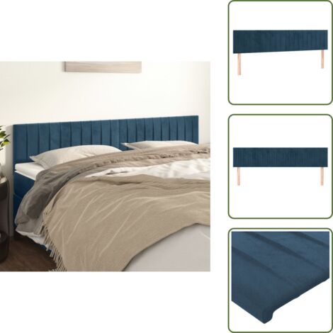 Cabecero de cama ajustable - vidaXL Cabeceros terciopelo azul oscuro 160x5x78/88 cm - Cabecero de cama de madera