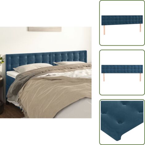 Cabecero de cama ajustable - vidaXL Cabeceros terciopelo azul oscuro 180x5x78/88 cm - Cabecero de cama de madera