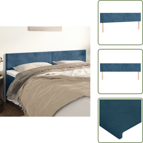 Cabecero de cama ajustable - vidaXL Cabeceros terciopelo azul oscuro 200x5x78/88 cm - Cabecero de cama de madera