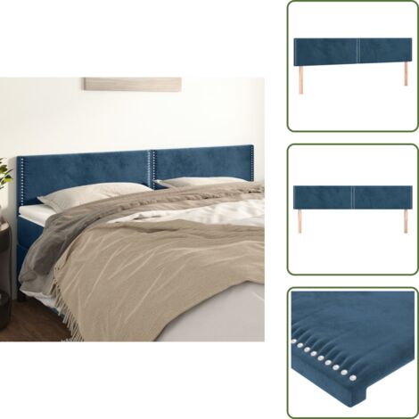 Cabecero de cama ajustable - vidaXL Cabeceros terciopelo azul oscuro 200x5x78/88 cm - Cabecero de cama de madera