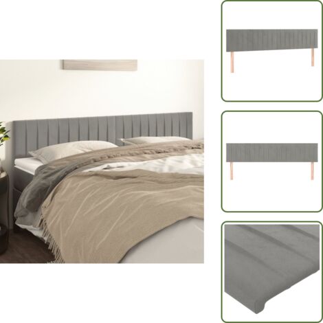 Cabecero de cama ajustable - vidaXL Cabeceros terciopelo gris claro 180x5x78/88 cm - Cabecero de cama de madera
