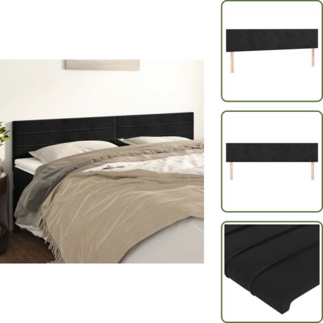 Cabecero de cama ajustable - vidaXL Cabeceros terciopelo negro 180x5x78/88 cm - Cabecero de cama con patas