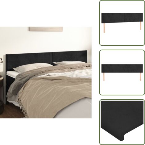 Cabecero de cama ajustable - vidaXL Cabeceros terciopelo negro 180x5x78/88 cm - Cabecero de cama con patas