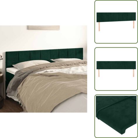 Cabecero de cama ajustable - vidaXL Cabeceros terciopelo verde oscuro 180x5x78/88 cm - Cabecero de cama de madera