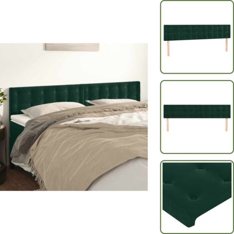 Cabecero de cama ajustable - vidaXL Cabeceros terciopelo verde oscuro 180x5x78/88 cm - Cabecero de cama de madera