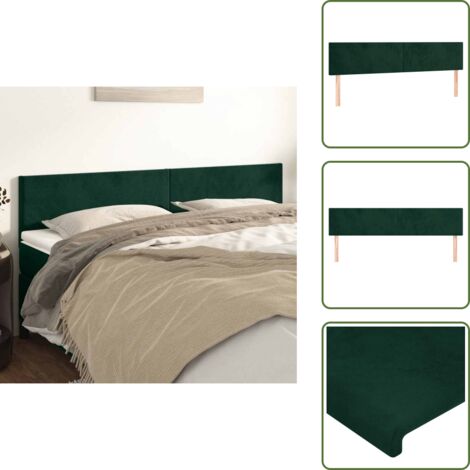 Cabecero de cama ajustable - vidaXL Cabeceros terciopelo verde oscuro 180x5x78/88 cm - Cabecero de cama de madera