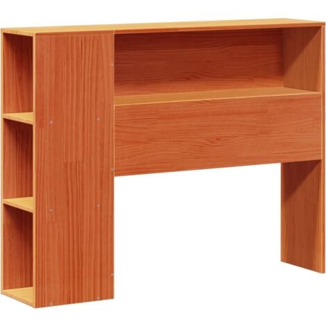 Cabecero de cama almacenaje madera maciza pino marrón 90 cm vidaXL