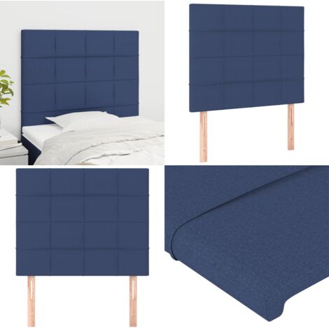 Cabecero de cama azul 100x5x118/128 cm Tela - Cabecero de cama - Cabecero de cama con altura ajustable