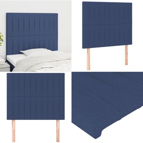 Cabecero de cama azul 100x5x118/128 cm Tela - Cabecero de cama - Cabecero de cama con altura ajustable