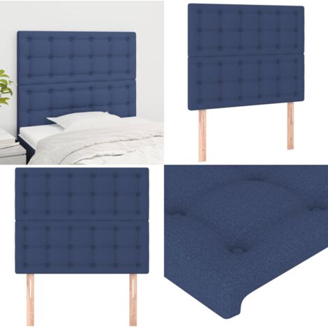 Cabecero de cama azul 100x5x118/128 cm Tela - Cabecero de cama - Cabecero de cama con tela