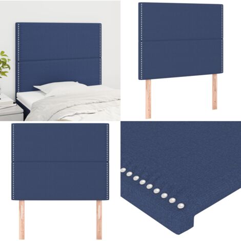 Cabecero de cama azul 100x5x118/128 cm Tela - Cabecero de cama - Cabecero de cama con tela