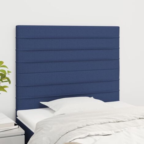 Cabecero de cama azul 100x5x118/128 cm Tela vidaXL