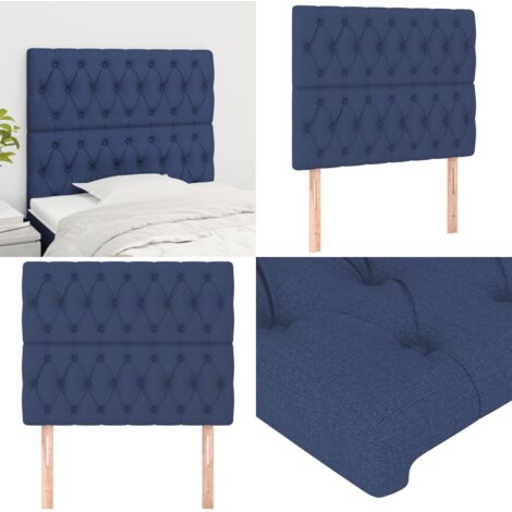 Cabecero de cama azul 100x7x118/128 cm Tela - Cabecero de cama - Cabecero de cama ajustable