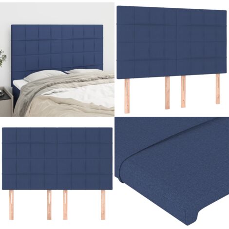 Cabecero de cama azul 144x5x118/128 cm Tela - Cabecero de cama - Cabecero de cama ajustable