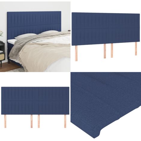 Cabecero de cama azul 180x5x118/128 cm Tela - Cabecero de cama - Cabecero de cama ajustable
