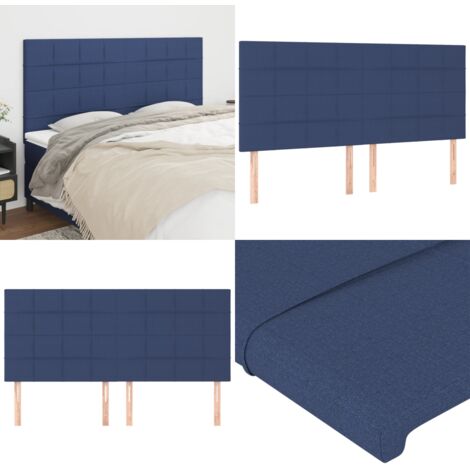 Cabecero de cama azul 180x5x118/128 cm Tela - Cabecero de cama - Cabecero de cama ajustable