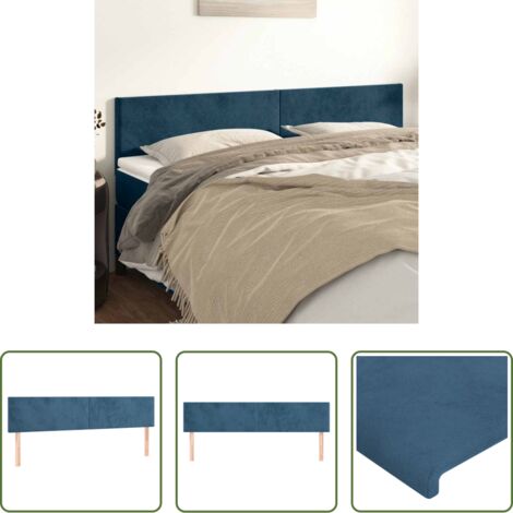 Cabecero de cama azul -  Cabeceros terciopelo azul oscuro 180x5x78/88 cm