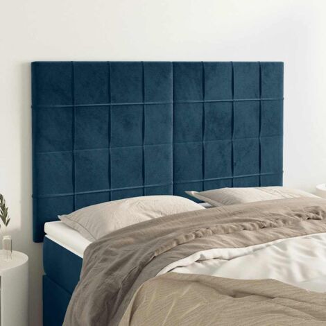 Cabecero de cama azul oscuro 144x5x118/128 cm Terciopelo