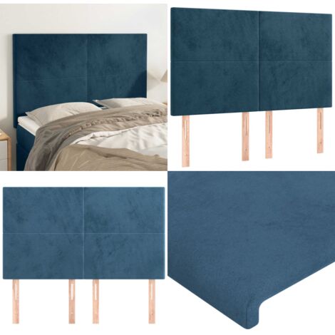 Cabecero de cama azul oscuro 144x5x118/128 cm Terciopelo - Cabecero de cama azul oscuro - Cabecero de cama terciopelo